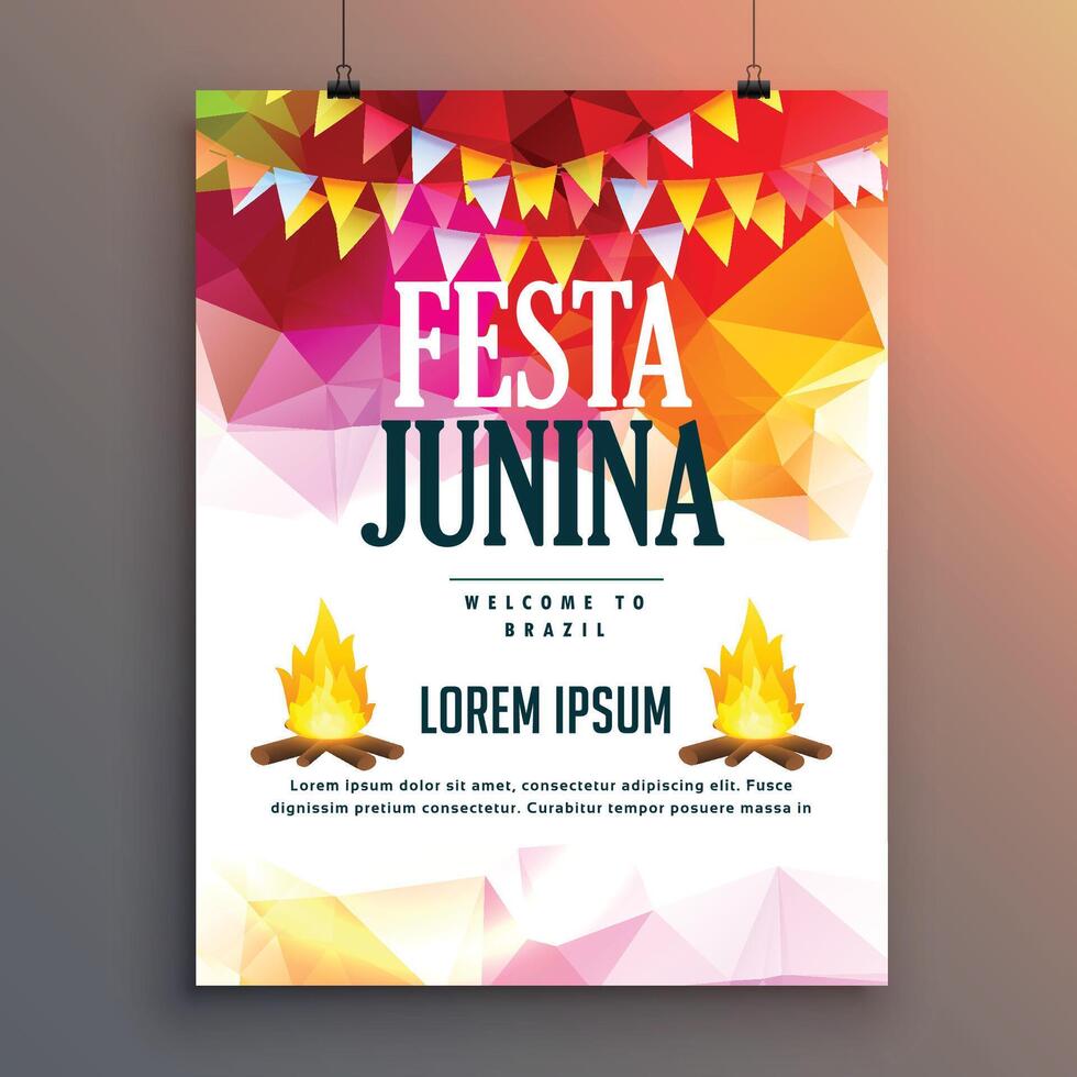 festa junina Feier Party Poster Design Hintergrund vektor