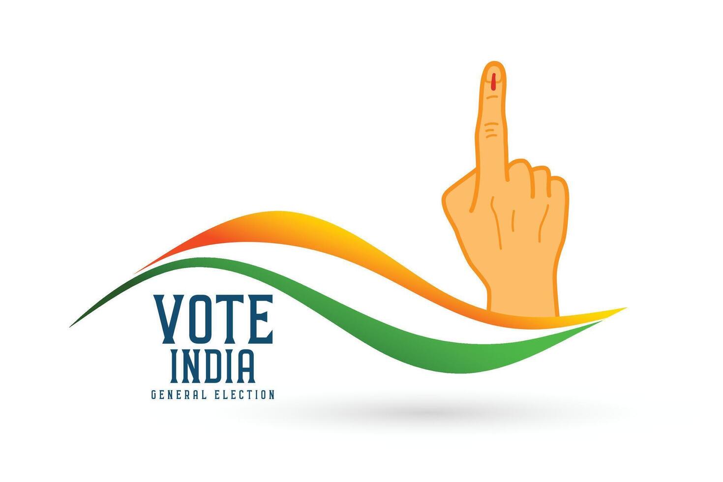 rösta Indien val baner med väljarna finger och vågig indisk flagga vektor
