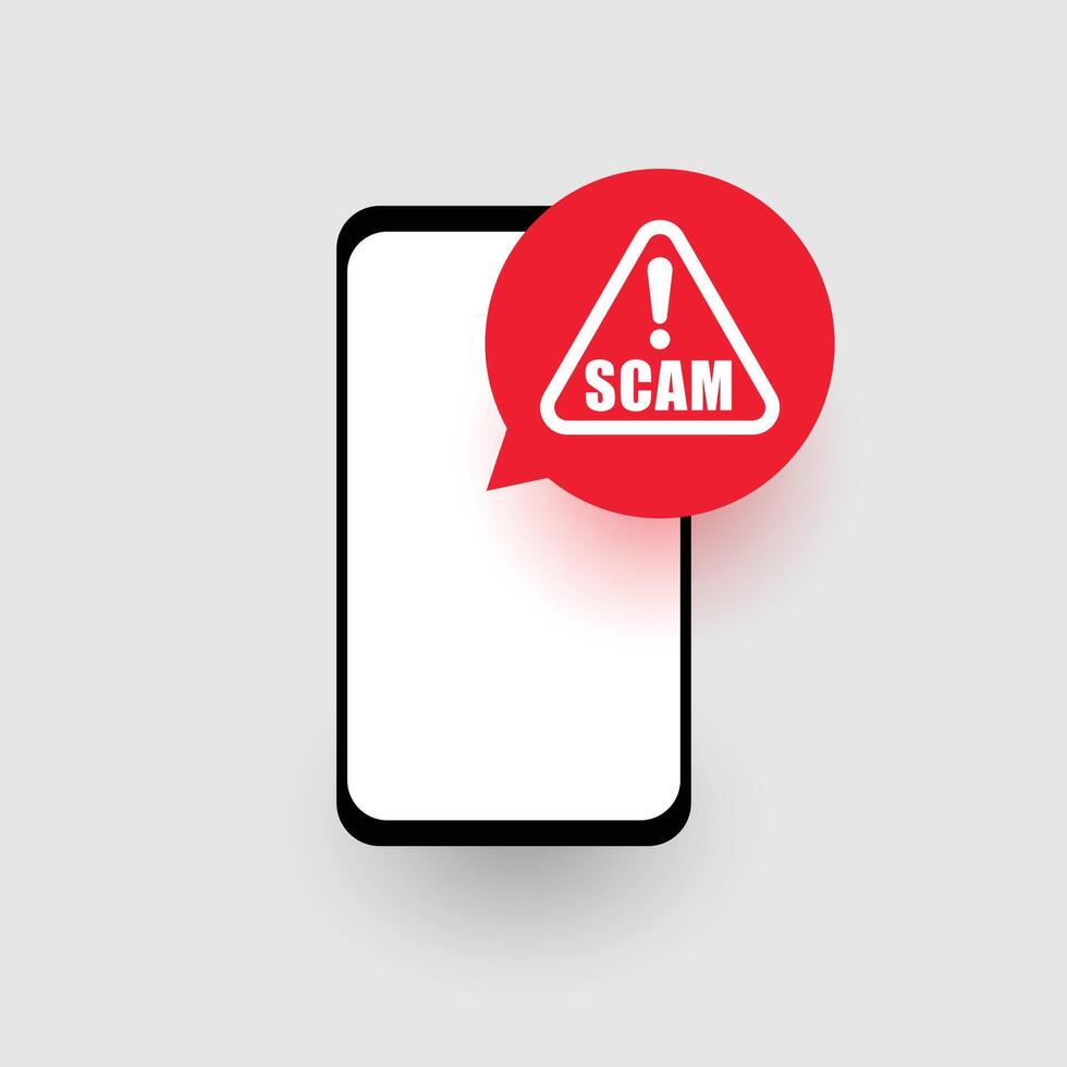 Betrug warnen Vorsicht Hintergrund behalten Ihre Handy, Mobiltelefon Daten sichern vektor
