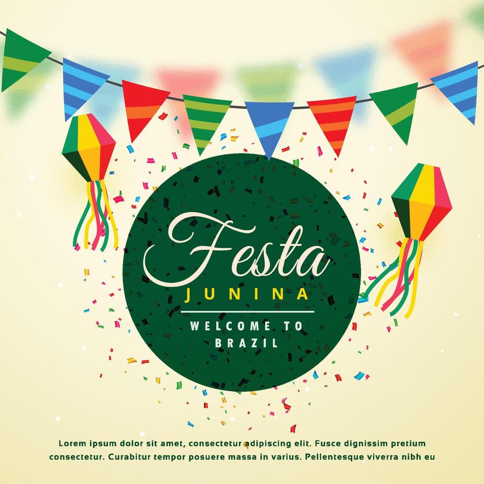 festa junina Semester bakgrund av brasiliansk festival vektor