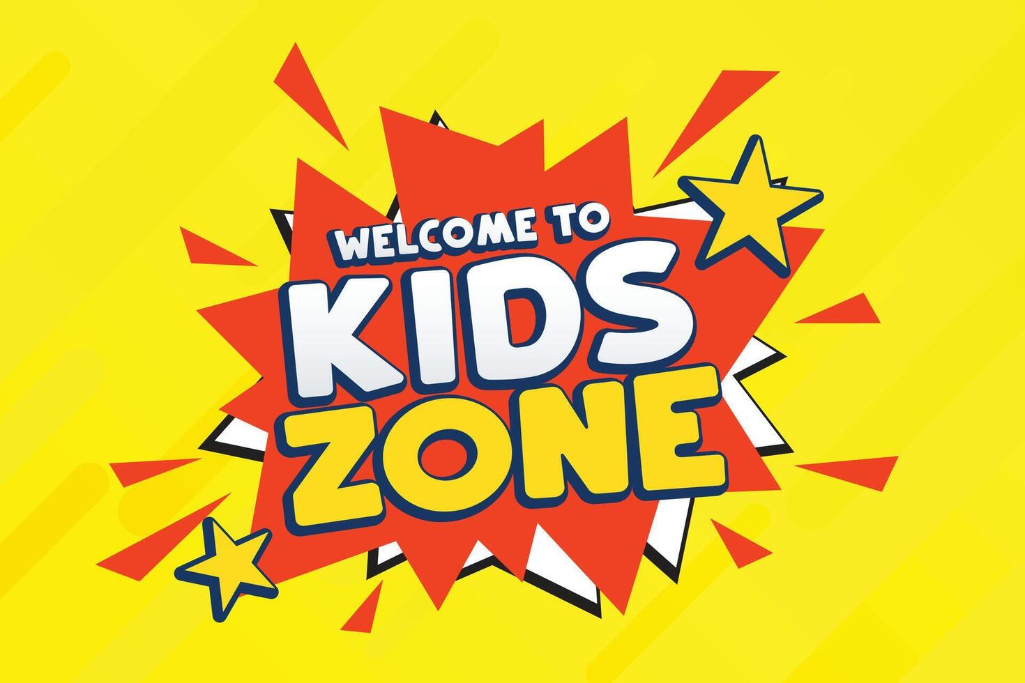 Kinder Party Zone Banner im Karikatur Stil vektor
