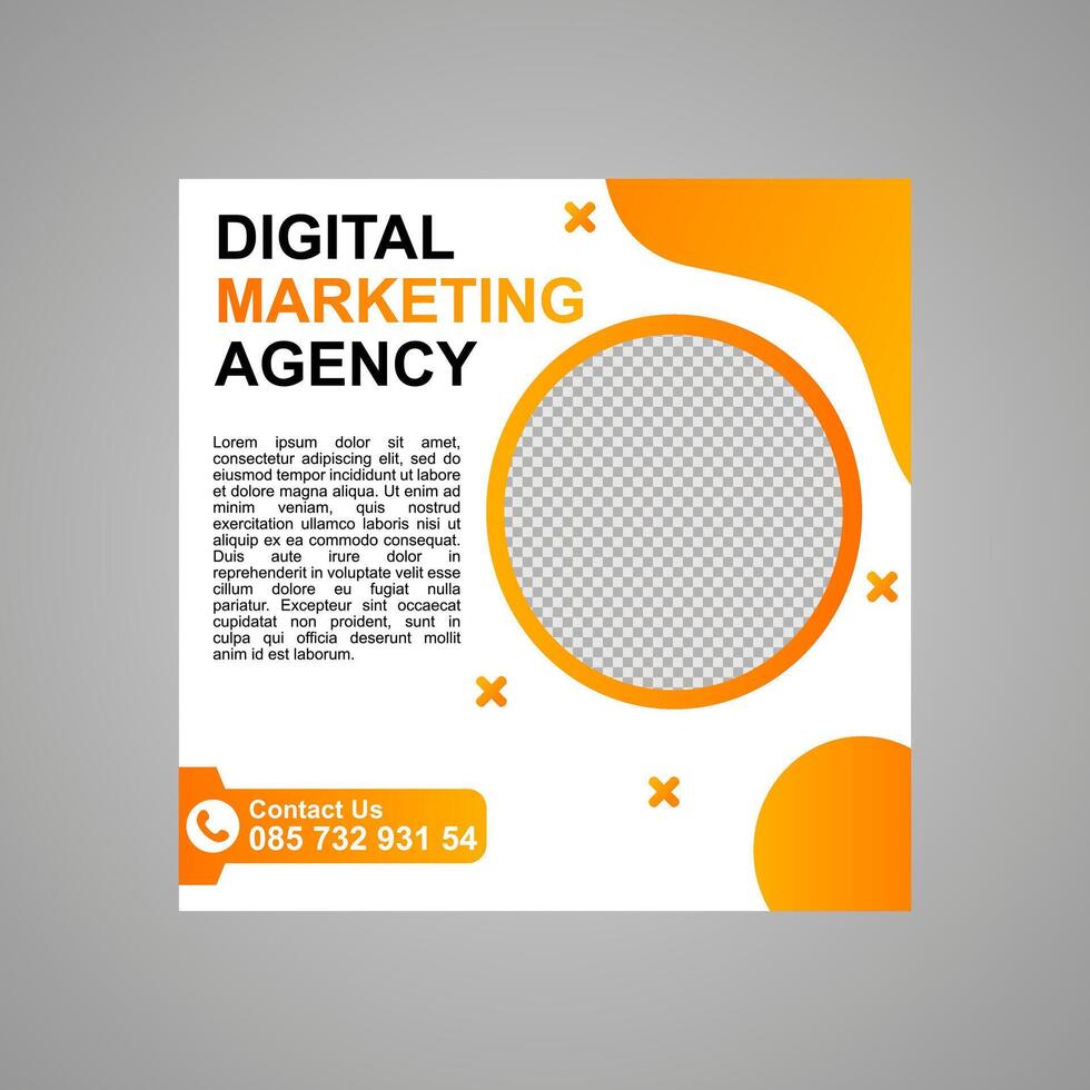 orange och vit social media posta design för digital marknadsföring företag befordran. vektor