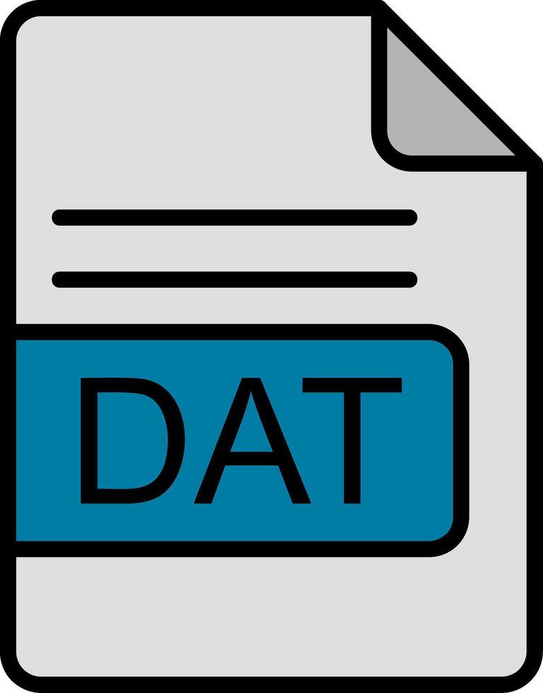 dat Datei Format Linie gefüllt Symbol vektor