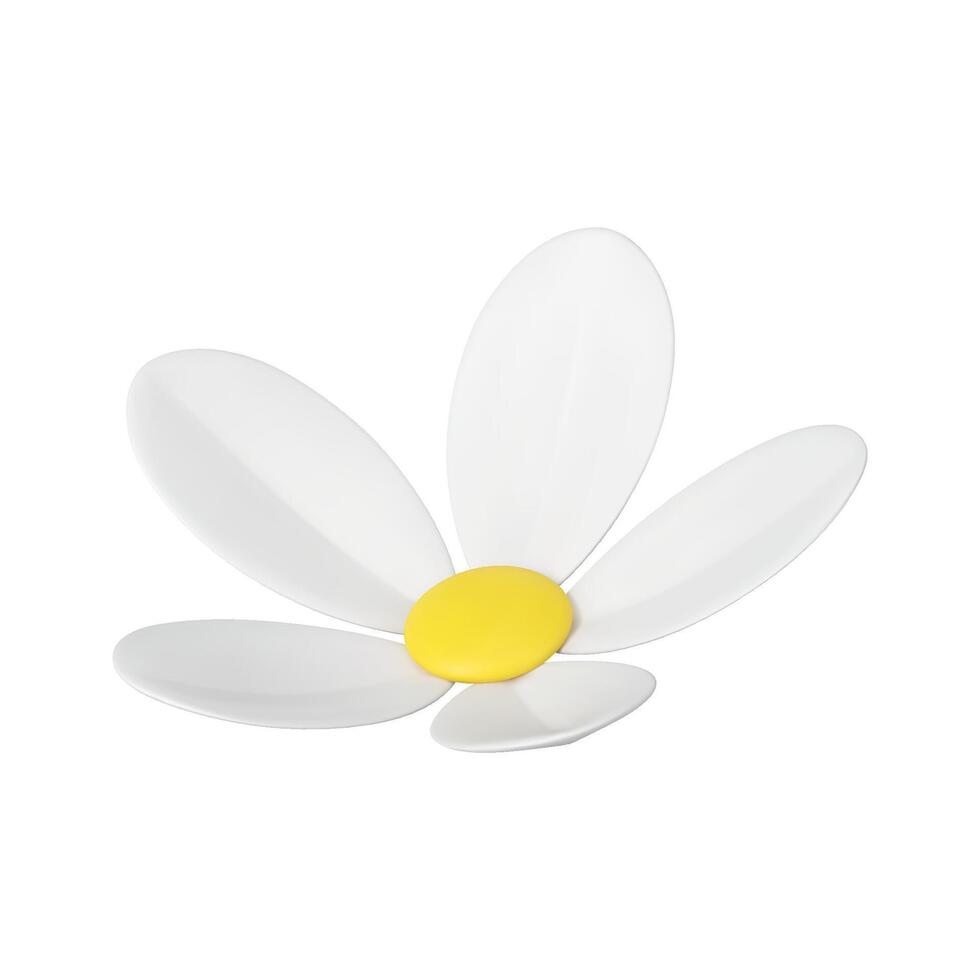 kamomill knopp naturlig blomma sommar ekologi miljö floristisk växt 3d ikon realistisk vektor