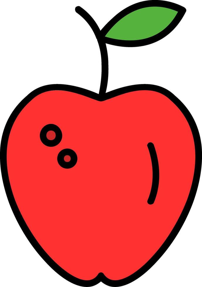Apfellinie gefülltes Symbol vektor