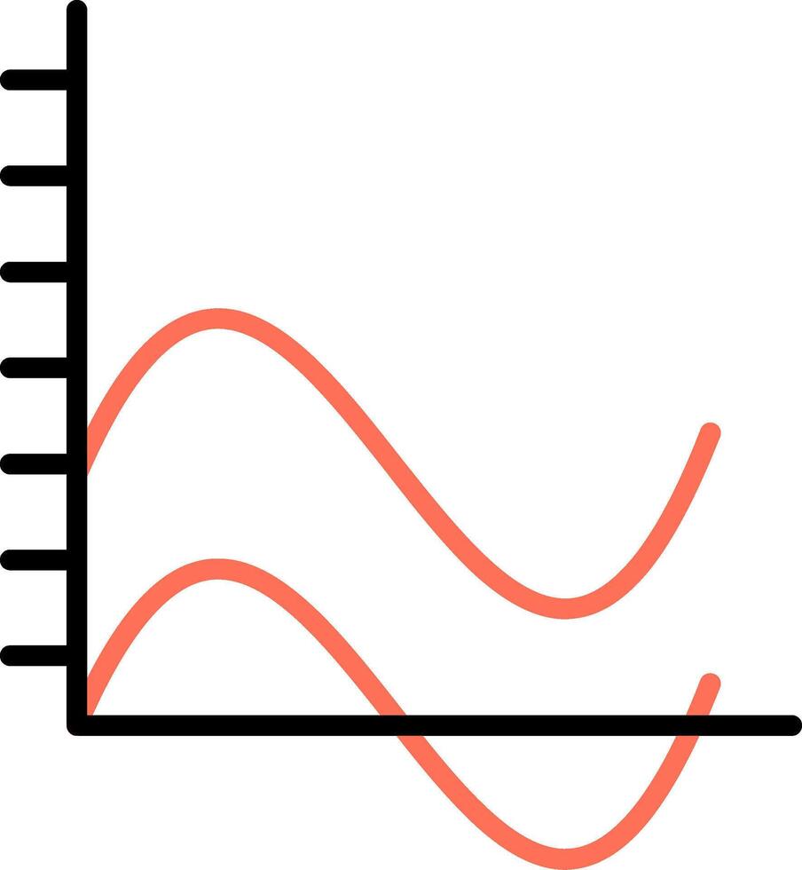 Welle Diagramm Linie gefüllt Symbol vektor