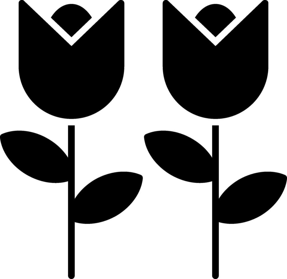blommor glyf ikon vektor