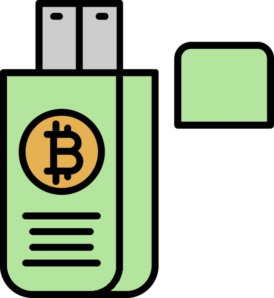 Bitcoin Fahrt Linie gefüllt Symbol vektor