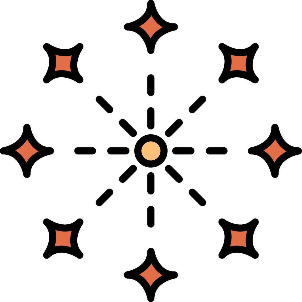 Feuerwerk Linie gefüllt Symbol vektor