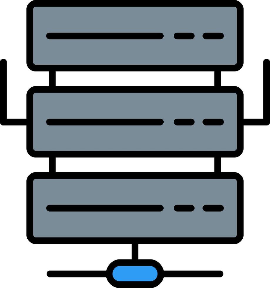 Server Linie gefüllt Symbol vektor