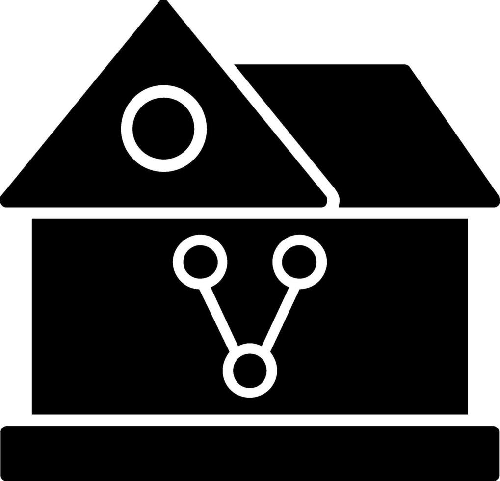 Teilen Haus Glyphe Symbol vektor
