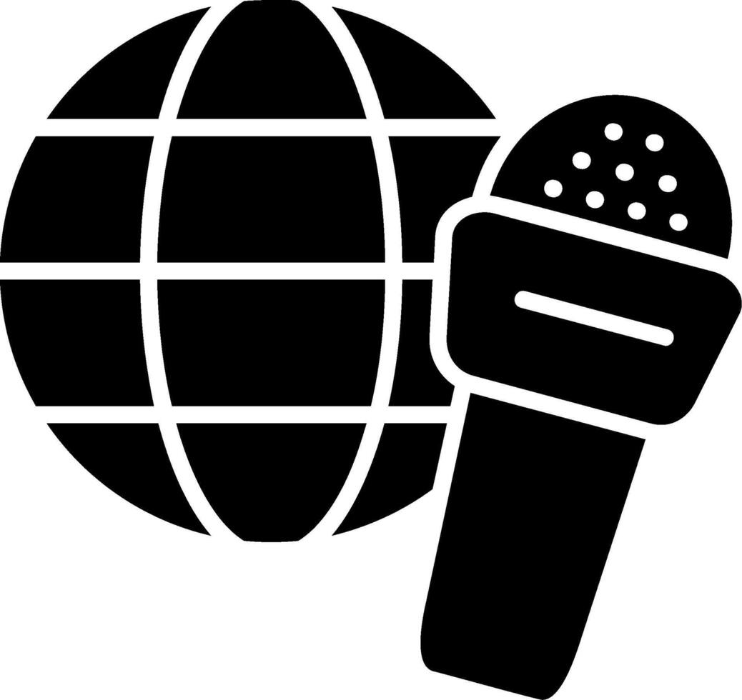 Glyphen-Symbol für globale Nachrichten vektor