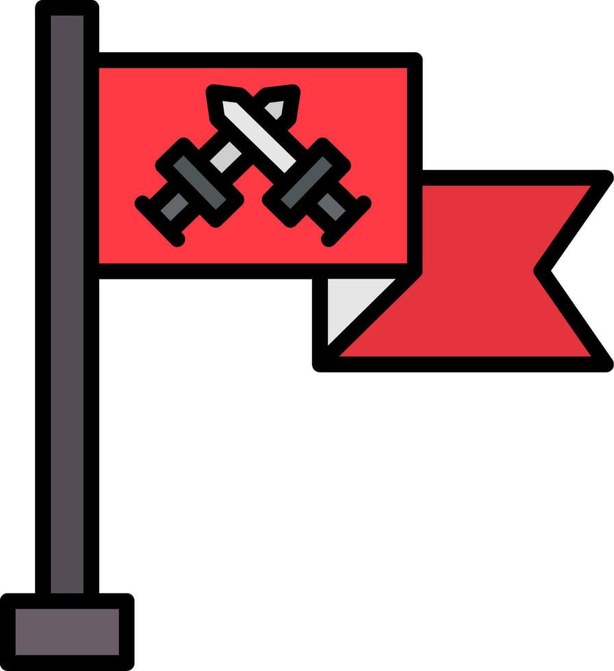 Flaggenlinie gefülltes Symbol vektor