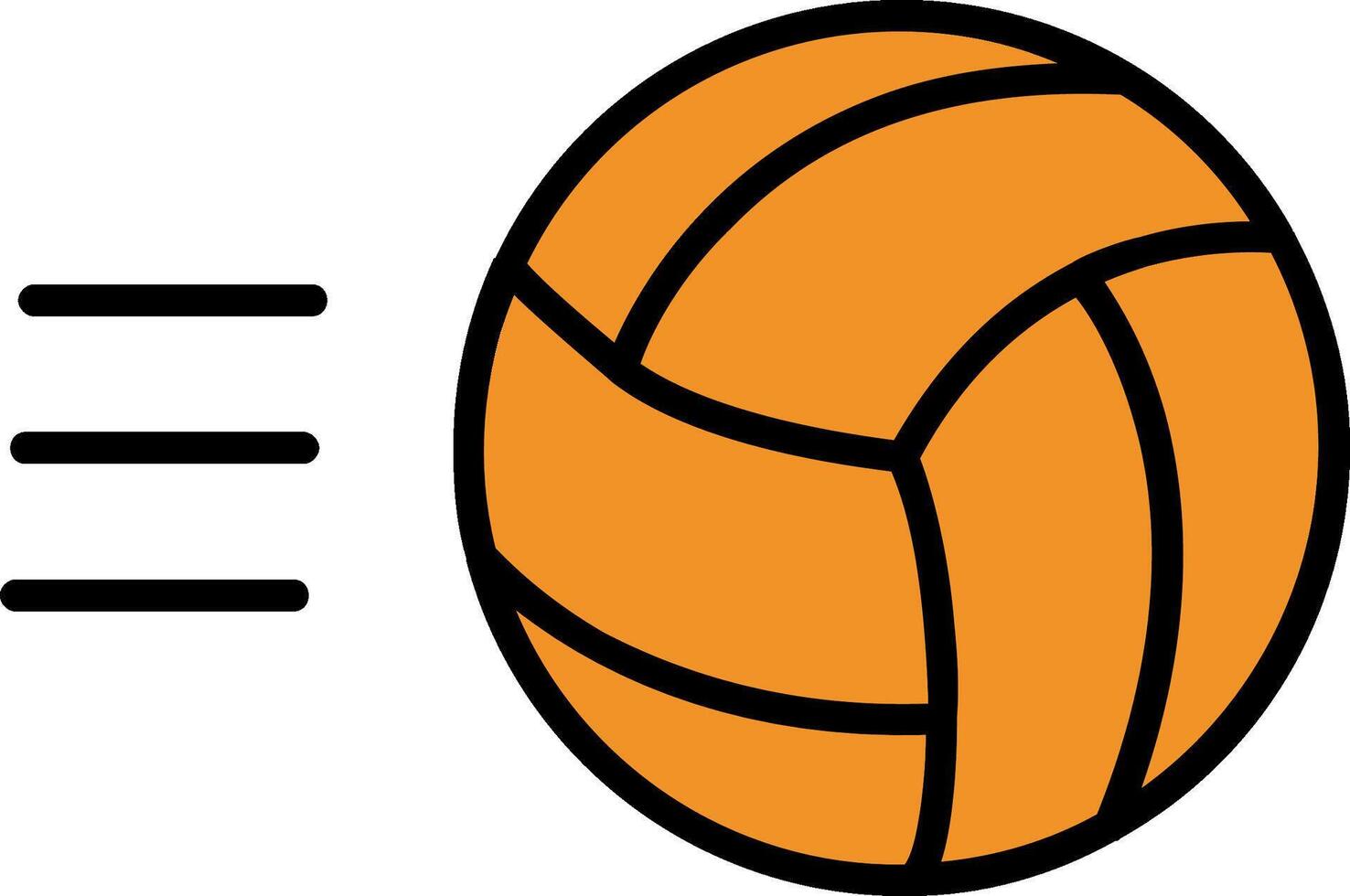 Volley Ball Linie gefüllt Symbol vektor