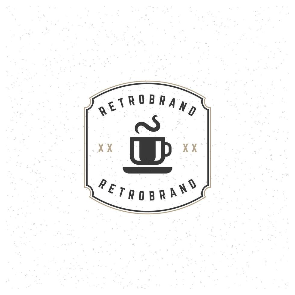 kaffe affär logotyp design element i årgång stil märka eller bricka. vektor