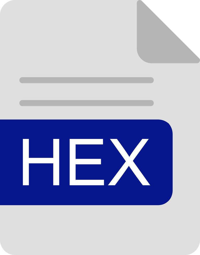 hex fil formatera platt ikon vektor