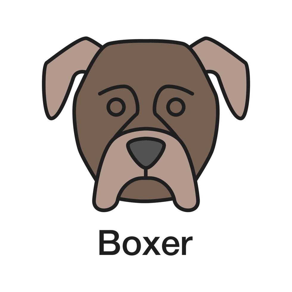 Boxer-Farbsymbol. Schutzhunderasse. isolierte Vektorillustration vektor