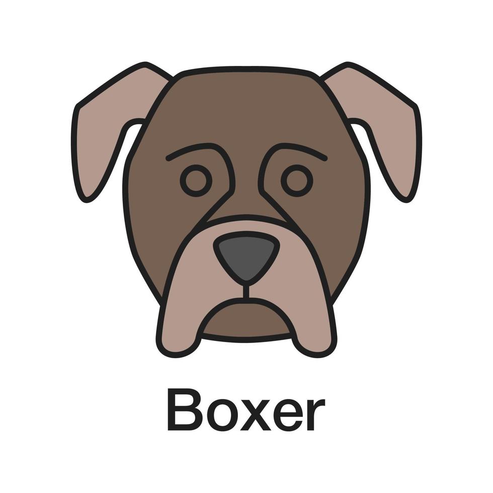 boxer färgikon. skyddshundsras. isolerade vektor illustration