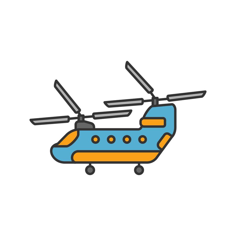 militär helikopter färgikon. isolerade vektor illustration