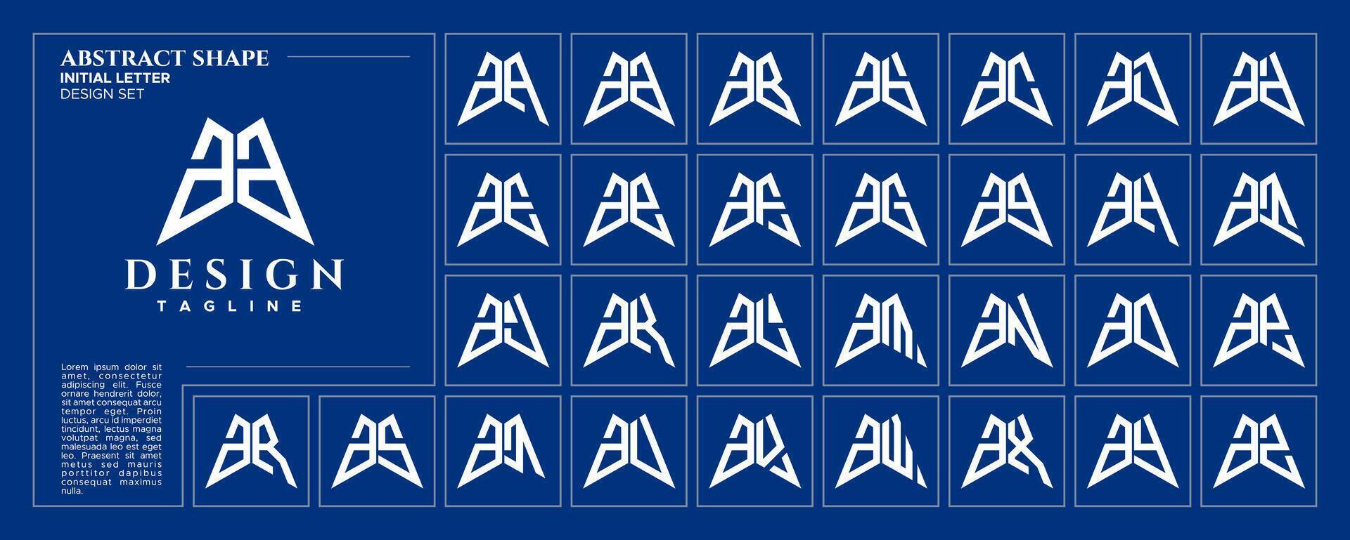 modern abstrakt små bokstäver första brev en aa logotyp design uppsättning vektor