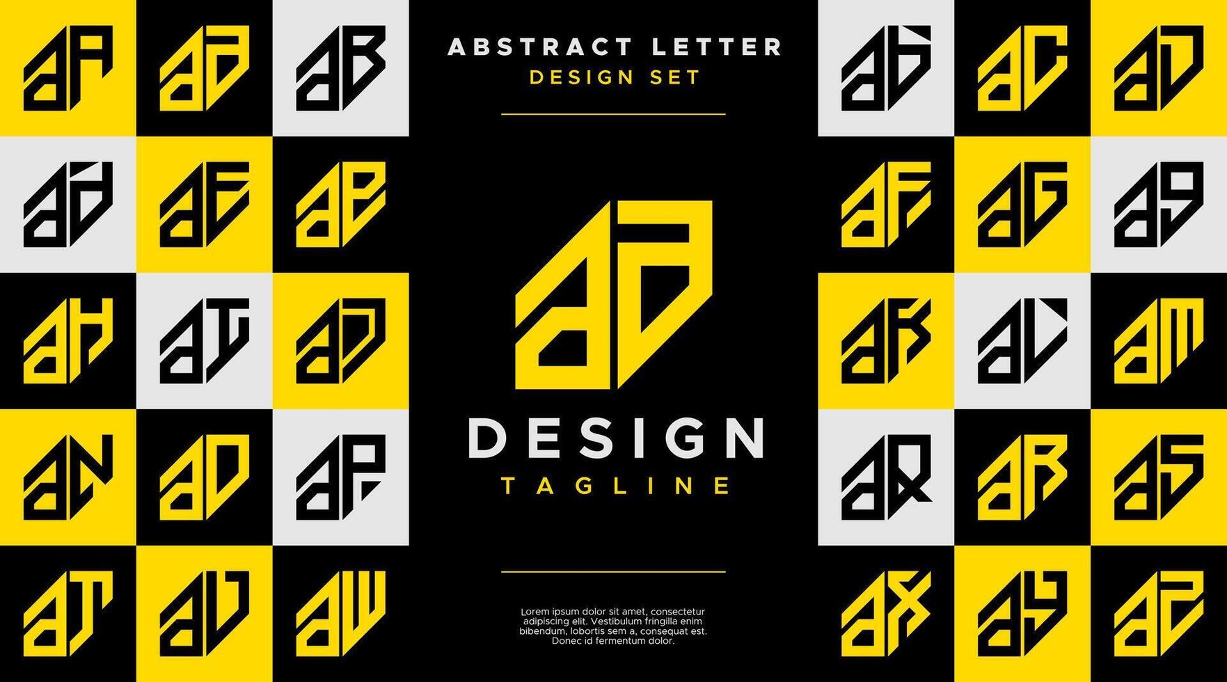 enkel företag abstrakt små bokstäver brev en aa logotyp design uppsättning vektor
