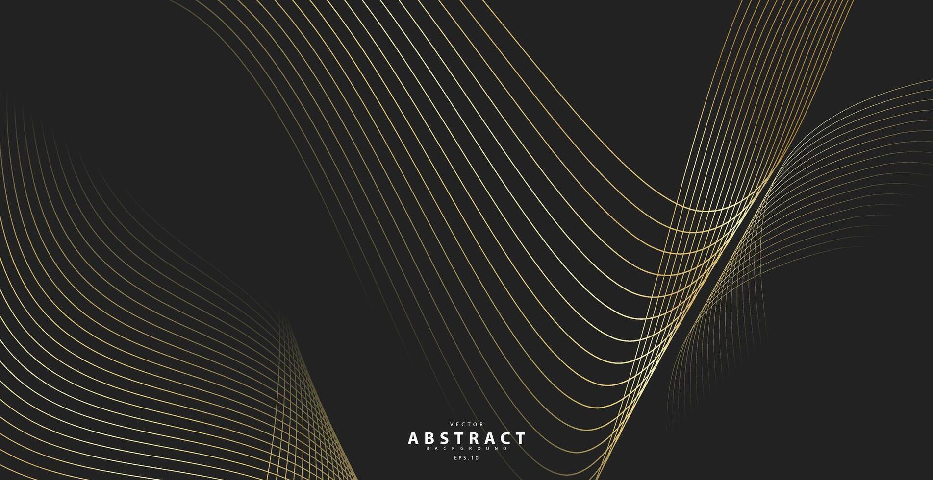 abstrakt bakgrund med guld linje Vinka. lyx stil. tech mönster. böjd vågig linje, slät rand. illustration. vektor