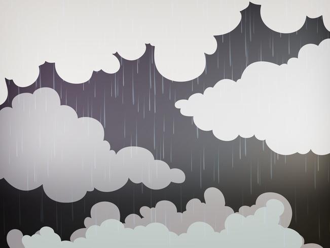 Naturbakgrund med regn i himlen vektor