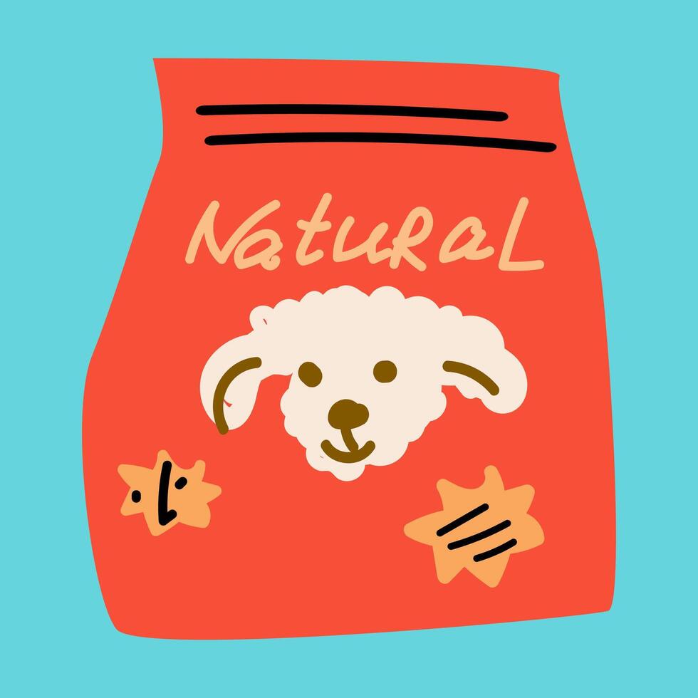 Hund Essen Pack. Pakete von trocken Eckzahn und katzenartig Essen vektor