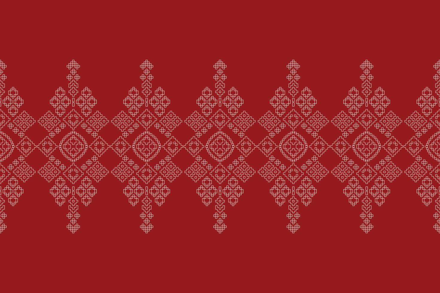 traditionell etnisk motiv ikat geometrisk tyg mönster korsa stitch.ikat broderi etnisk orientalisk pixel röd bakgrund. abstrakt, illustration. textur, jul, dekoration, tapeter. vektor