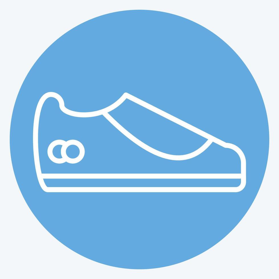 Symbol Schuh. verbunden zu Tennis Sport Symbol. Blau Augen Stil. einfach Design Illustration vektor