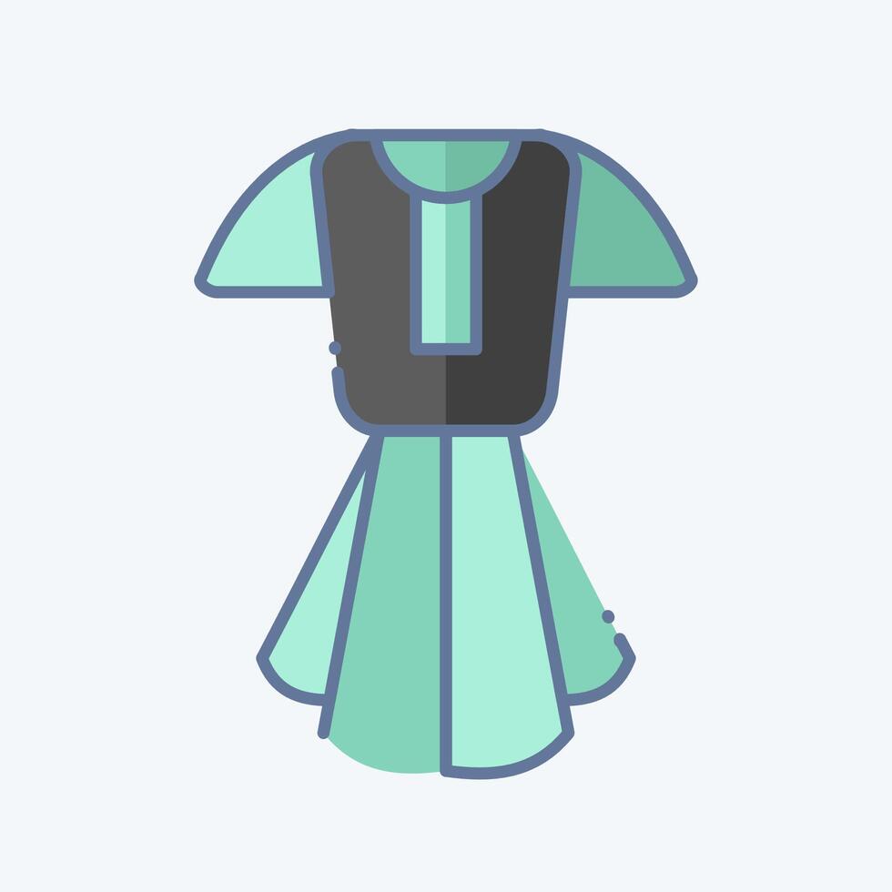 Symbol Kleid. verbunden zu Tennis Sport Symbol. Gekritzel Stil. einfach Design Illustration vektor