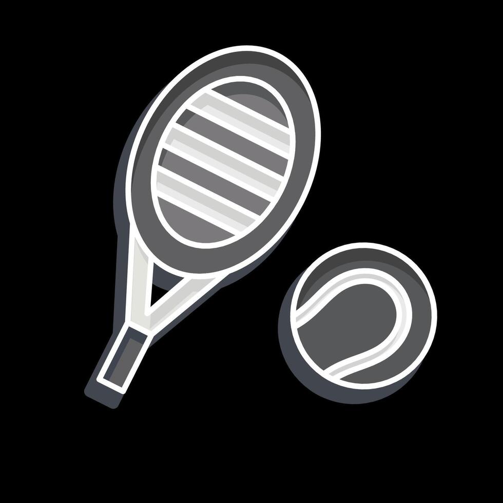 Symbol Schnur. verbunden zu Tennis Sport Symbol. glänzend Stil. einfach Design Illustration vektor