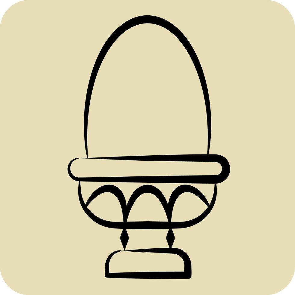 ikon kokt ägg. relaterad till friska mat symbol. hand dragen stil. enkel design illustration vektor