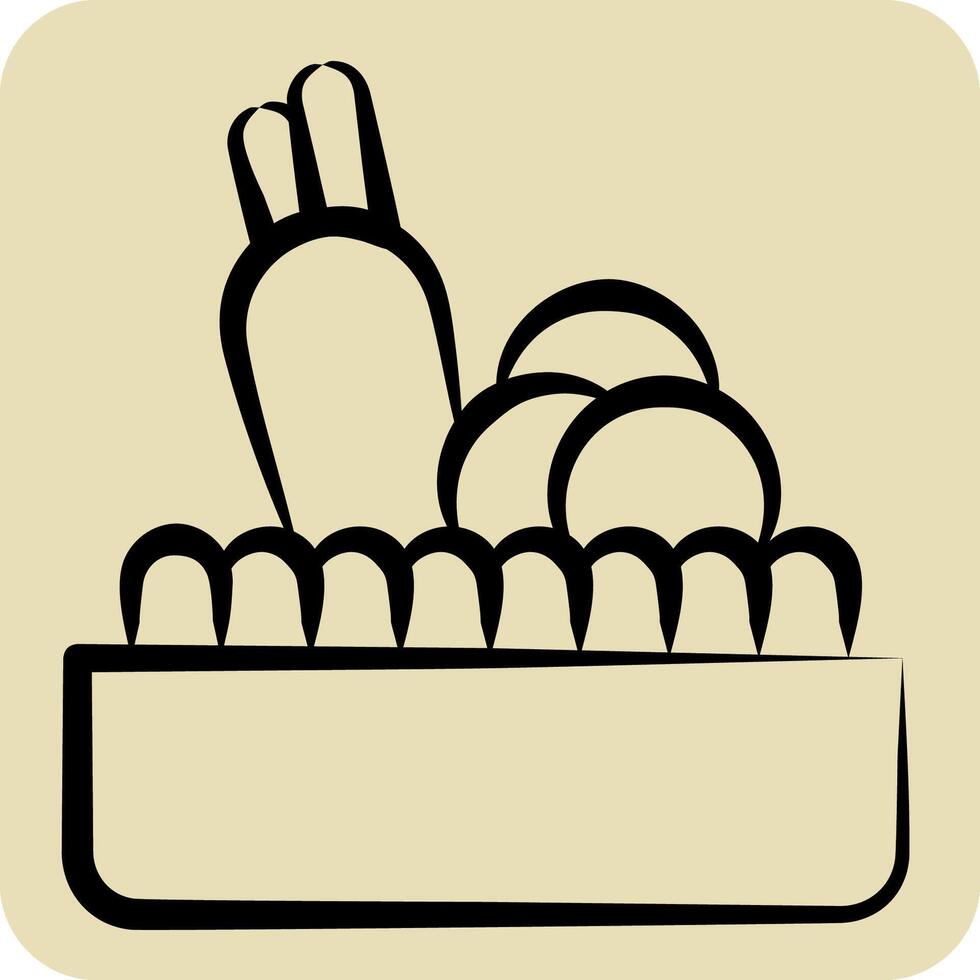 Symbol Salat. verbunden zu gesund Essen Symbol. Hand gezeichnet Stil. einfach Design Illustration vektor