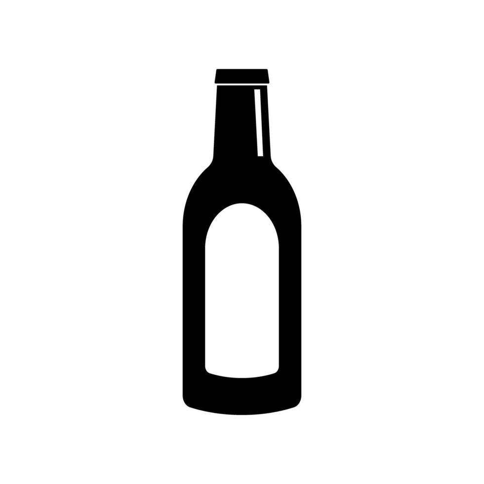 Wein Flasche Silhouette Symbol. alkoholisch trinken. vektor