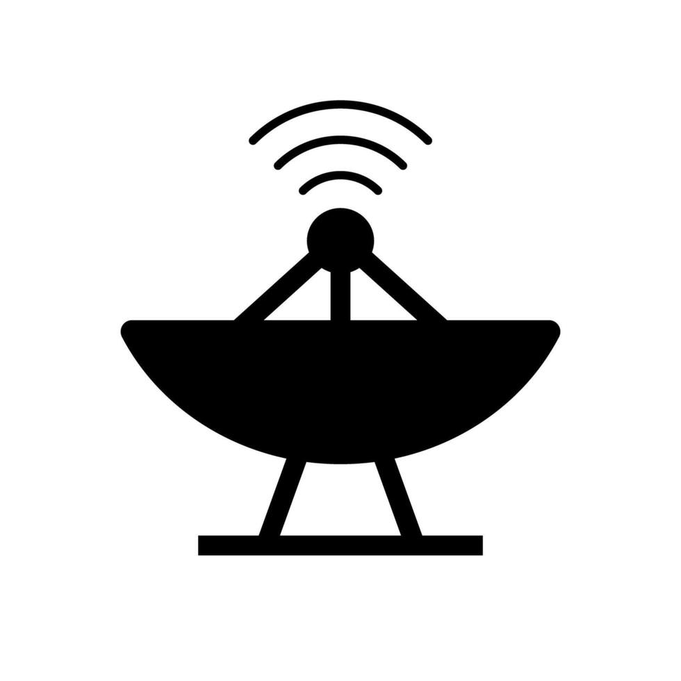 parabolisch Antenne Silhouette Symbol. vektor