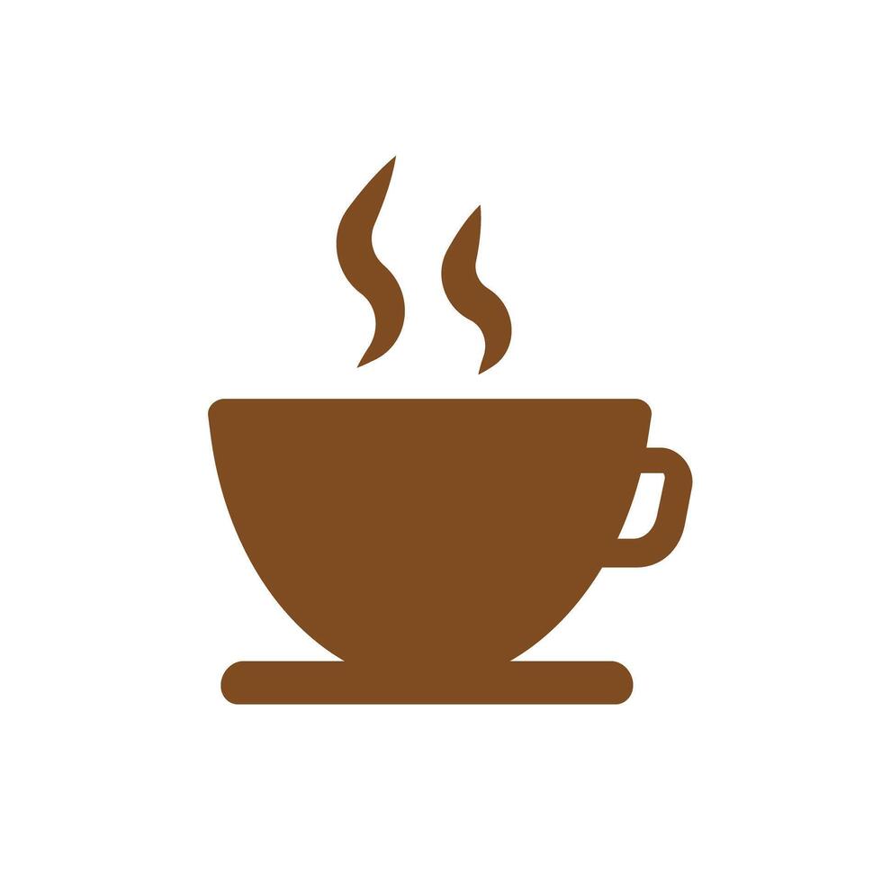 braun Kaffee Tasse und Dampf Symbol. Cafe und Restaurant unterzeichnen. vektor