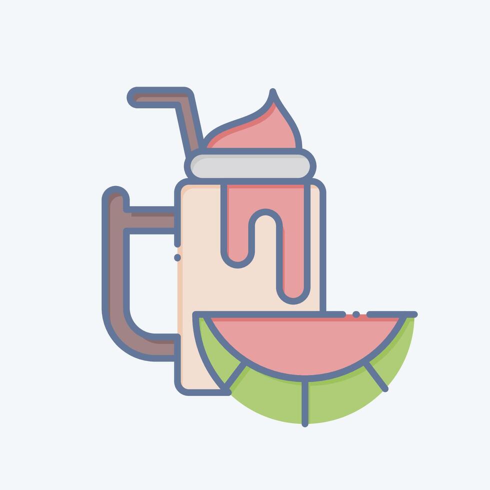 Symbol Wasser Melone. verbunden zu gesund Essen Symbol. Gekritzel Stil. einfach Design Illustration vektor
