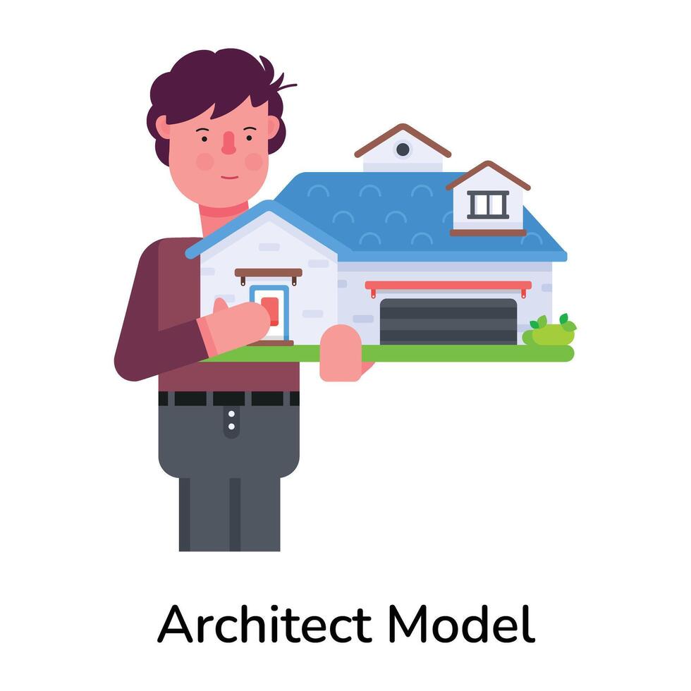 trendig arkitekt modell vektor