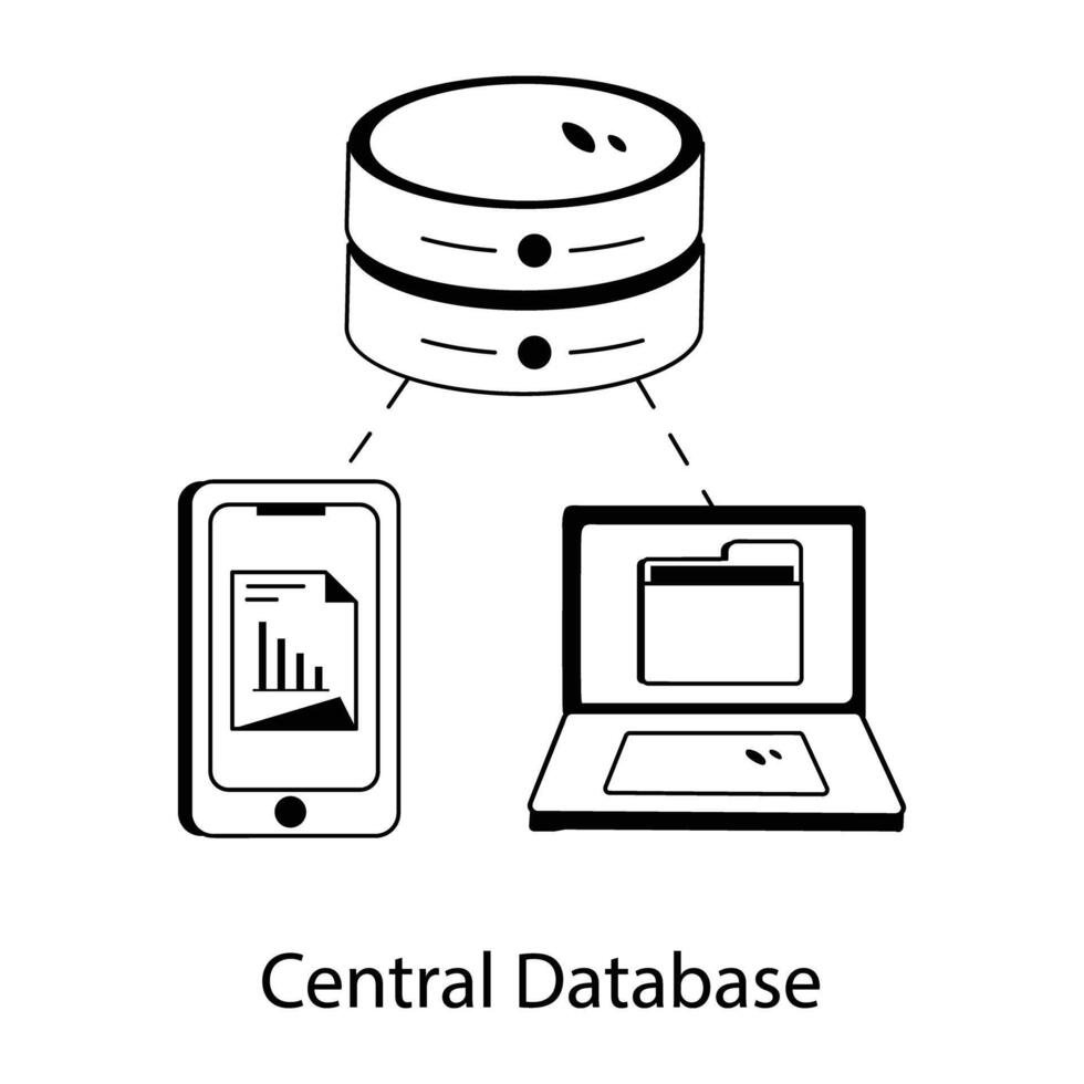 trendig central databas vektor