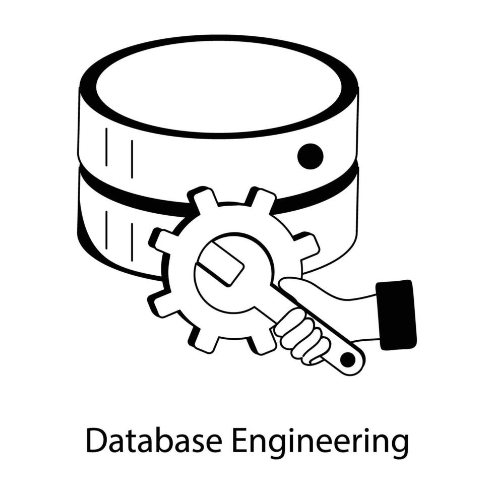 trendig databas teknik vektor