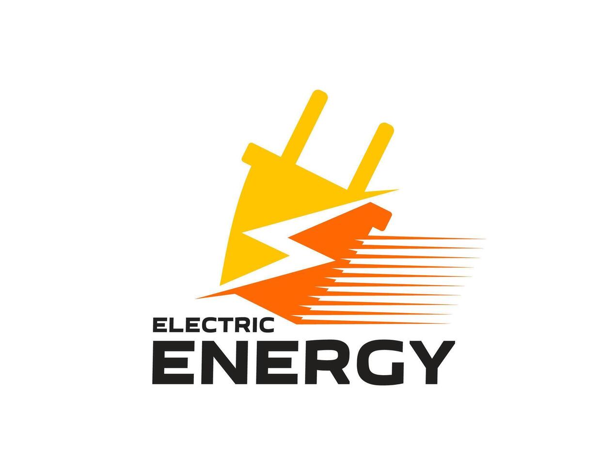 elektrisch Energie Logo Symbol mit Stecker und Blitz Bolzen vektor