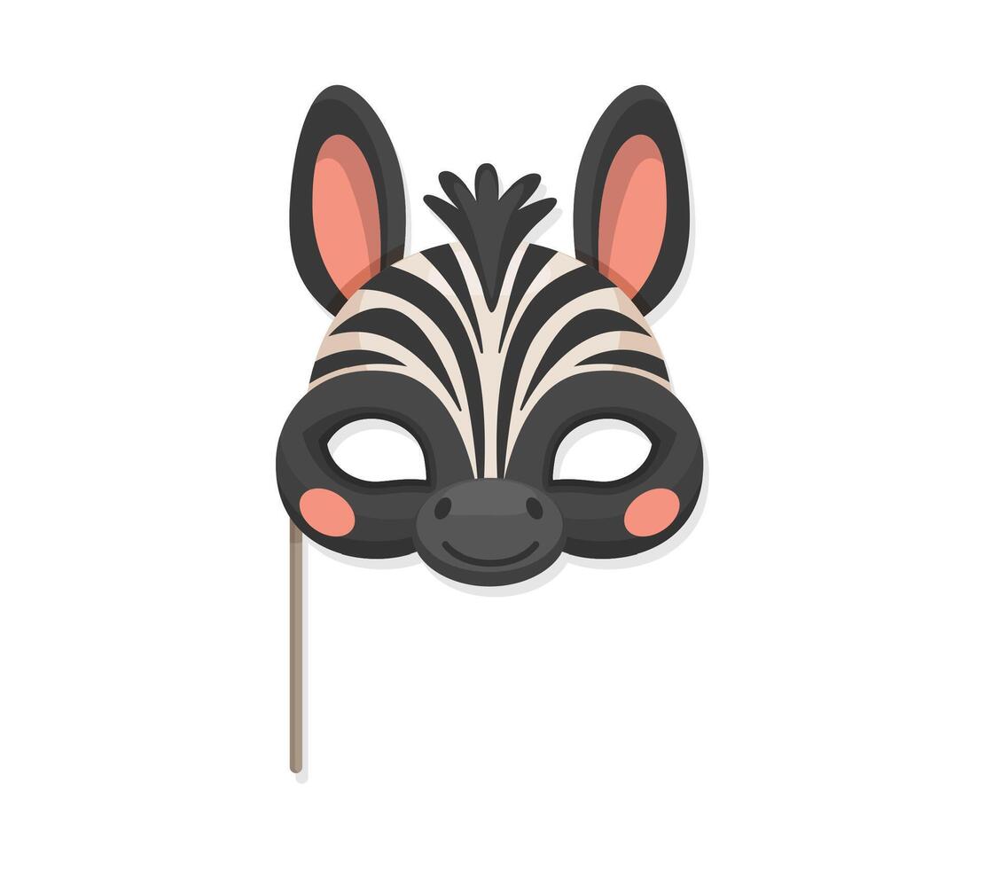 Zebra Tier Karneval Party Maske, Festival Kostüm vektor