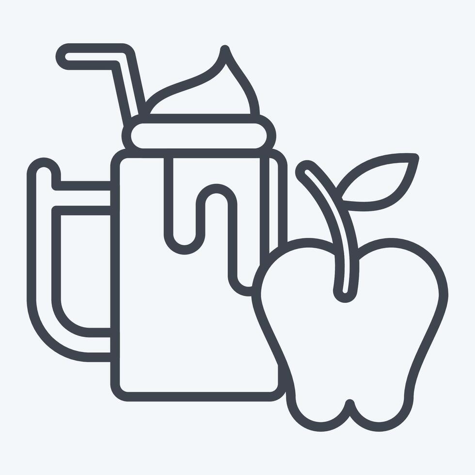 Symbol Apfel. verbunden zu gesund Essen Symbol. Linie Stil. einfach Design Illustration vektor