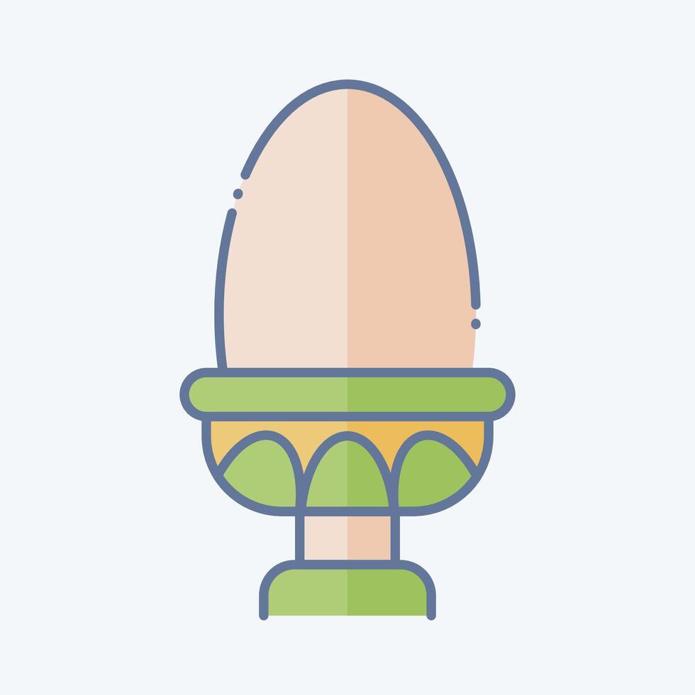 ikon kokt ägg. relaterad till friska mat symbol. klotter stil. enkel design illustration vektor