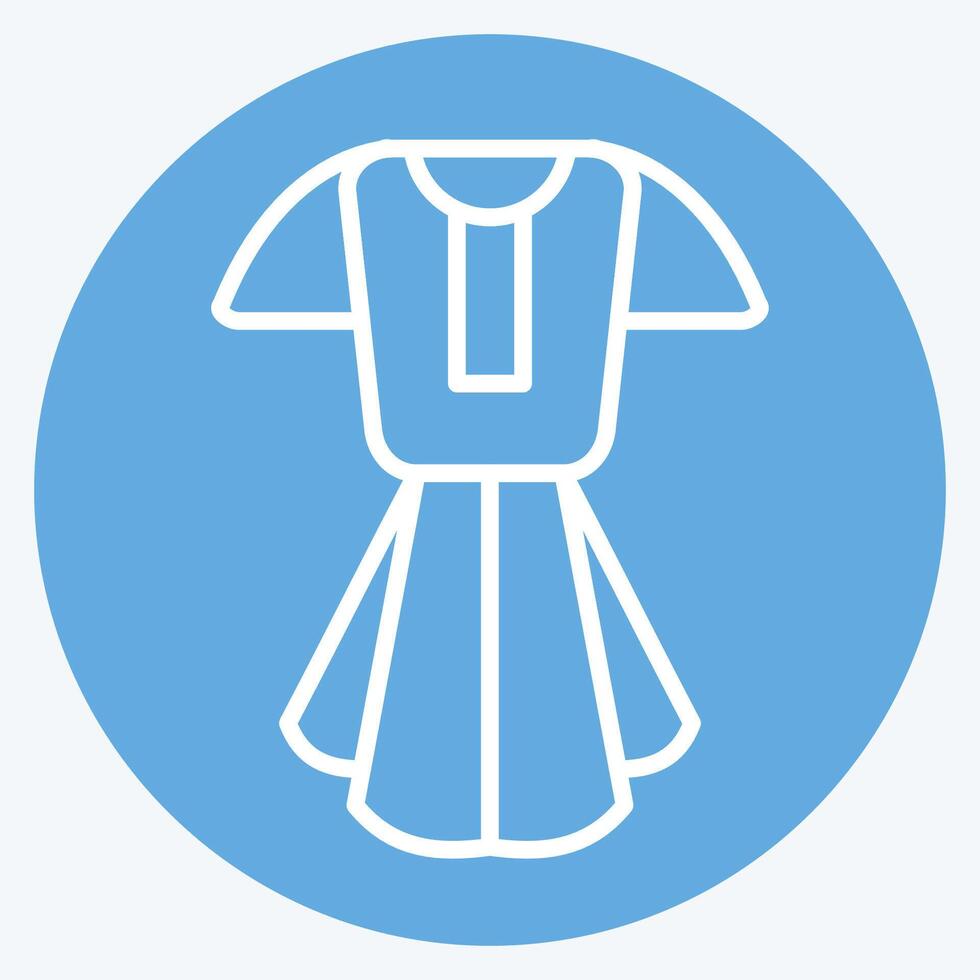 Symbol Kleid. verbunden zu Tennis Sport Symbol. Blau Augen Stil. einfach Design Illustration vektor