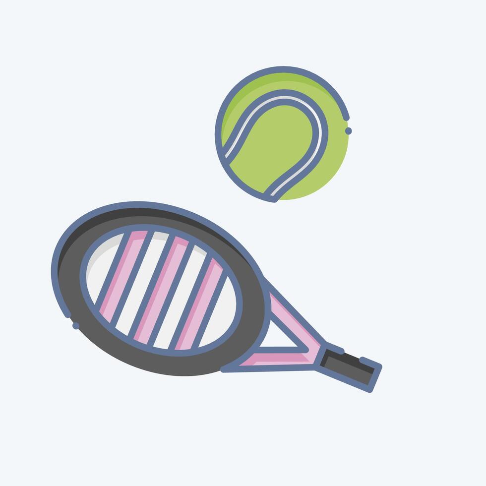 Symbol Tennis. verbunden zu Tennis Sport Symbol. Gekritzel Stil. einfach Design Illustration vektor