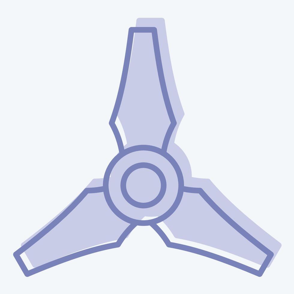 ikon tre blad propeller. relaterad till Drönare symbol. två tona stil. enkel design illustration vektor