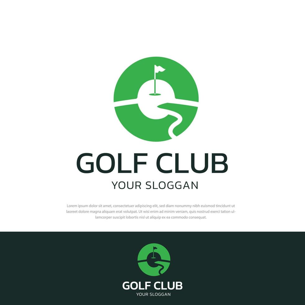 Golfplatzdesign in Form des Buchstabens g. Premium-Vektor-Golfsport vektor