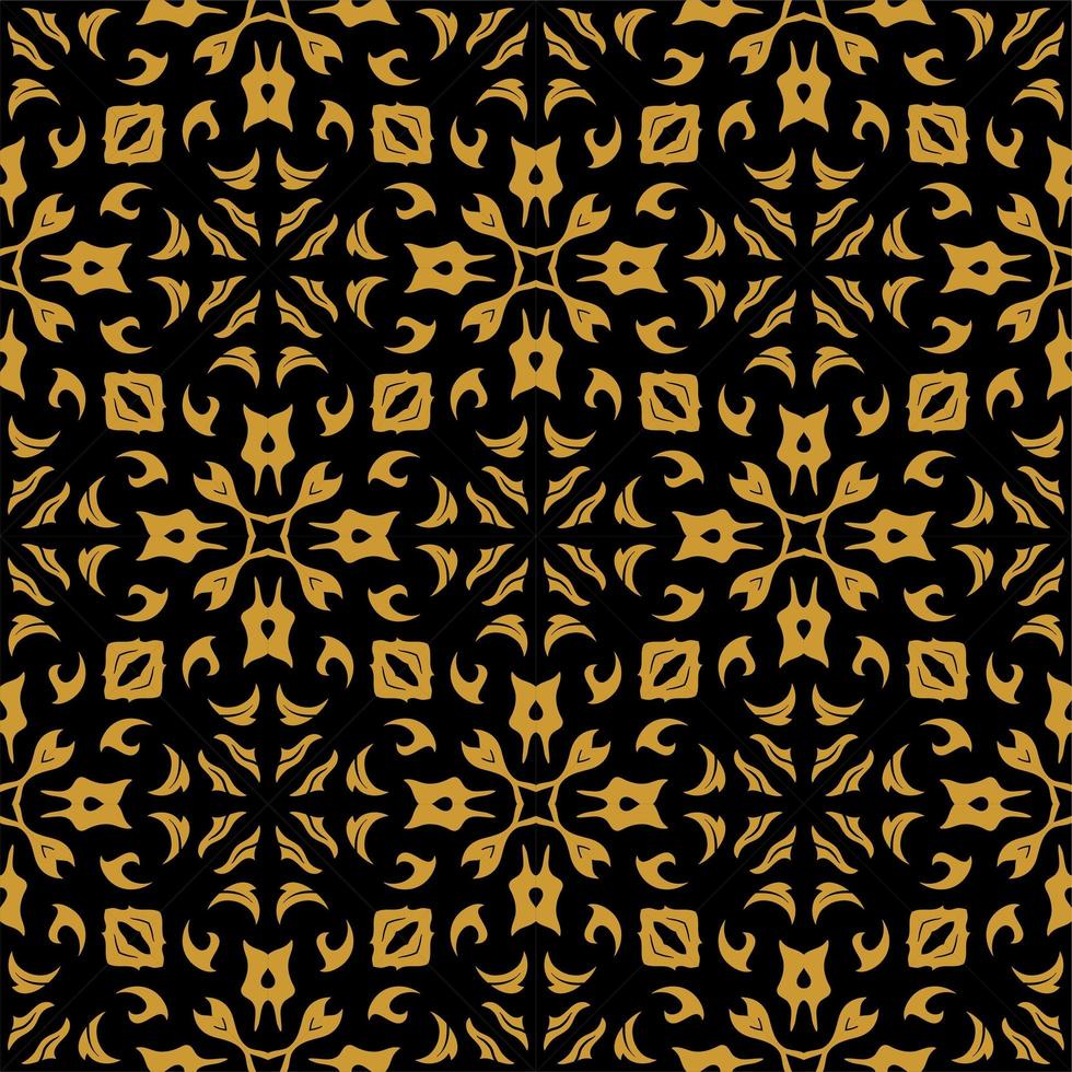 schwarz-goldene Muster-Ornament-Form. einfacher nahtloser abstrakter Hintergrund vektor